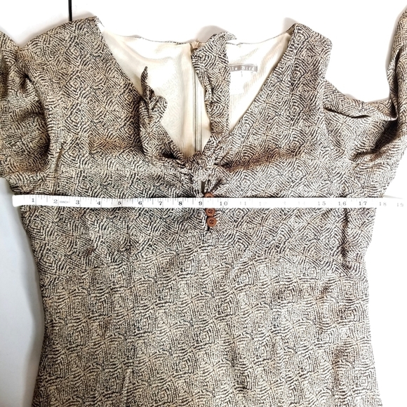 Isabella Bird  Anthropologie Brown Shear Lined Size 10 Casual Elegant Midi Dress - Picture 7 of 14